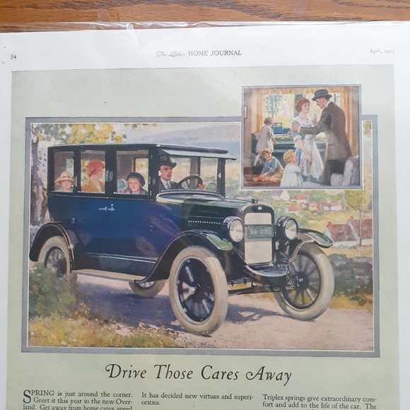 VTG '23 Print Ad Ladies Home Journal Overland Auto - Picture 3 of 8